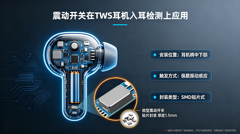 震动开关赋能 TWS 耳机实现稳定可靠入耳检测